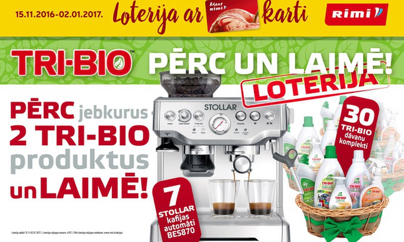 Покупайте продукцию TRI-BIO и выиграйте кофейный аппарат Stollar 
