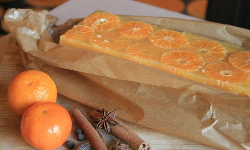 Тыквенный чизкейк с печеньем "Пипаркукас" и мандариновым желе