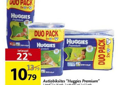 Особые предложения на подгузники Huggies® Premium Duo!