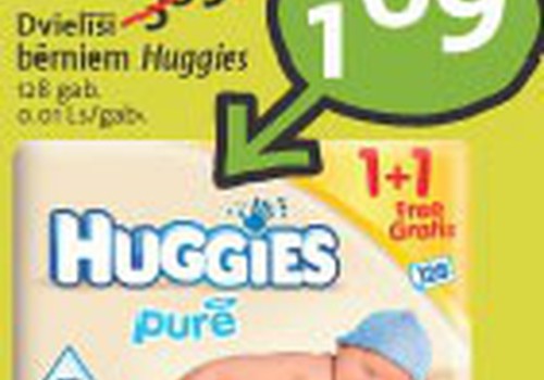 Покупай влажные салфетки Huggies® Pure только за 1,69Ls!