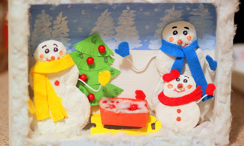 Веселые снеговики из фетра с выкройками и описанием