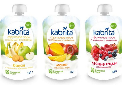 Новые продукты Kabrita® - фруктовые пюре со сливками из козьего молока будут дегустировать...