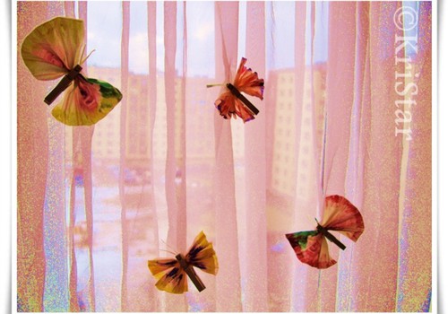 Бабочки из салфеток. МК