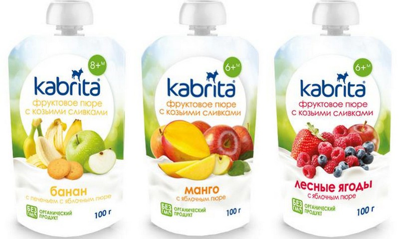 Новые продукты Kabrita® - фруктовые пюре со сливками из козьего молока будут дегустировать...