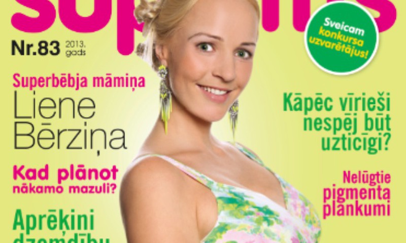 Вышел новый выпуск журнала "Šūpulītis", на обложке которого мама Супер Крохи Лиeне Берзиня