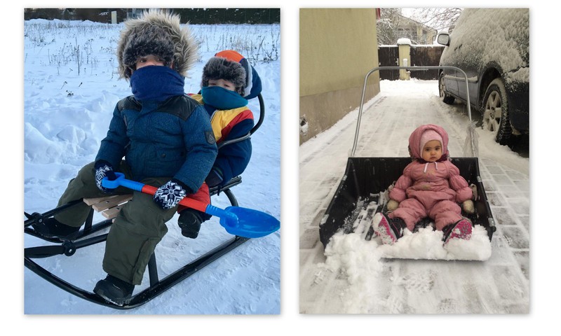 Приключения Элли и Итана: А на чём ваши детки передвигаются этой зимой?