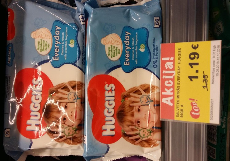 Влажные салфетки Huggies Everyday по привлекательной цене в магазинах Top!