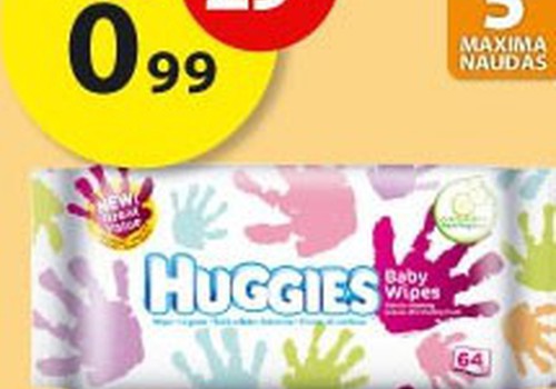 Предложение недели: влажные салфетки Huggies® за 0,99Ls!