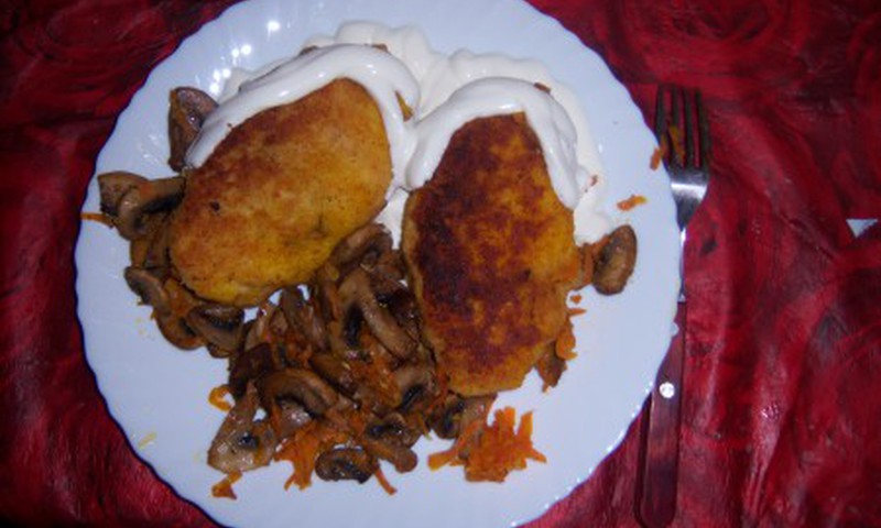 Картофельные котлетки с грибами 