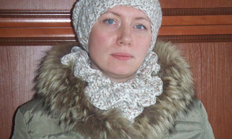 Зимний шарфик с рюшками