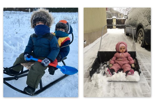 Приключения Элли и Итана: А на чём ваши детки передвигаются этой зимой?